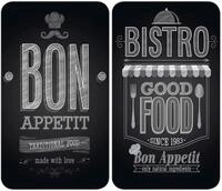 Herd-Abdeckplatte WENKO "Universal Modell Bon Appetit", schwarz (schwarz, wei&szlig;),