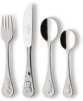 Kinderbesteck VILLEROY & BOCH "Kinderbesteck Teddy 4er Set silber", silber,
