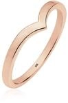Silberring ELLI "Ring V-Stacking Geo Trend Blogger 925 Sterling Silber" Gr. 52, rosa