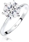 Verlobungsring ELLI "Ring Verlobungsring Kristalle 925 Silber" Gr. 56, silber,