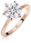 Verlobungsring ELLI "Ring Verlobungsring Kristalle 925 Silber" Gr. 52, rosa