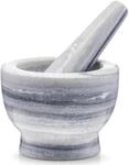 M&ouml;rser ZELLER PRESENT, grau (grau, wei&szlig;), H:9cm &Oslash;:12cm, Marmor, M&ouml;rser, M&ouml;rser,