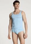 Tanktop CALIDA "Twisted Cotton", Herren, Gr. S (46/48), blau (eisblau),...