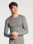 Langarmshirt CALIDA "Wool & Silk", Herren, Gr. S (46/48), grau (platin mel&eacute;),
