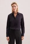 Hemdbluse SEIDENSTICKER, Damen, Gr. XS34, schwarz, 100% Baumwolle, unifarben,...