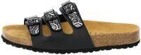 Pantolette LICO "Pantolette Bioline Flower", Damen, Gr. 36, schwarz, Synthetik,