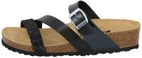 Pantolette LICO "Pantolette Natural Glitter", Damen, Gr. 36, schwarz, Synthetik,