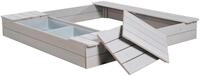 Sandkasten ROBA "Outdoor+", grau, Sandk&auml;sten, Kinder, B/H/L: 125cm x 17,5cm x 120cm,