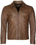 Lederjacke MAZE "Lederjacke", Herren, Gr. S, braun (hazelbraun), Obermaterial: 100%