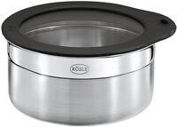 Frischhaltedose R&Ouml;SLE, schwarz (edelstahlfarben, schwarz), B:13,5cm H:6,5cm L:13,5cm