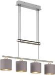 TRIO LEUCHTEN Pendelleuchte "Garda", grau (nickelfarben, taupe, goldfarben), 4,...