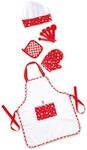 Kochsch&uuml;rze HAPE "Chefkoch-Set", rot (rot, wei&szlig;), Sch&uuml;rzen, Kinder, Baumwolle,