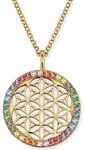Kette mit Anh&auml;nger ENGELSRUFER "Lebensblume", bunt (gelbgoldfarben, blau, gr&uuml;n,