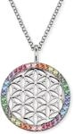 Kette mit Anh&auml;nger ENGELSRUFER "Lebensblume", bunt (silberfarben, gelb, orange,