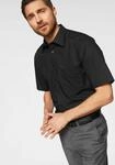 Kurzarmhemd OLYMP "Luxor comfort fit", Herren, Gr. 39, N-Gr, schwarz, Web,
