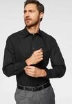 Businesshemd OLYMP "Luxor comfort fit", Herren, Gr. 45, N-Gr, schwarz, Web,