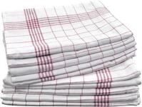 Geschirrtuch DYCKHOFF "KARO / Halbleinen - 50x70 cm", rot (wei&szlig;, rot), B:50cm