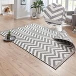 Teppich NORTHRUGS "Palma Wendeteppich" Gr. 3, grau, B:120cm H:5mm L:170cm,