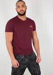 Rundhalsshirt ALPHA INDUSTRIES "BASIC T SMALL LOGO", Herren, Gr. S, rot (burgundy),