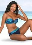 B&uuml;gel-Bandeau-Bikini LASCANA, Damen, Gr. 34, Cup E, blau (blau, bedruckt), Polyamid,