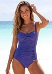 Badeanzug LASCANA "Saphir", Damen, Gr. 38, Cup C, blau, Polyamid, unifarben,
