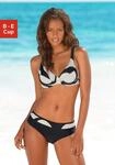 B&uuml;gel-Bikini LASCANA, Damen, Gr. 38, Cup B, schwarz (schwarz, bedruckt), Polyamid,