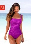 Badeanzug LASCANA, Damen, Gr. 42, Cup E, pink (fuchsia), Polyamid, unifarben,