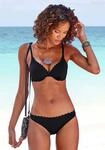 Bikini-Hose LASCANA "Scallop", Damen, Gr. 34, N-Gr, schwarz, Microfaser, Microfaser,