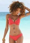 B&uuml;gel-Bikini-Top LASCANA "Scallop", Damen, Gr. 38, Cup A, rot, Microfaser,