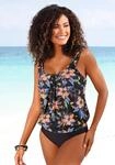 Tankini-Top LASCANA "Malia", Damen, Gr. 42, N-Gr, grau (anthrazit, bedruckt),