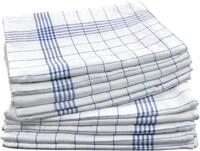Geschirrtuch DYCKHOFF "KARO / Halbleinen - 50x70 cm", wei&szlig; (wei&szlig;, blau), B:50cm