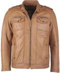 Bikerjacke JCC "Lederjacke 1101019-2", Herren, Gr. XL, braun (cognac), Obermaterial: