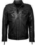 Bikerjacke JCC "Lederjacke 1101019-2", Herren, Gr. XXL, schwarz, Obermaterial: 100%