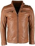Lederjacke JCC "Lederjacke 40700", Herren, Gr. 58, braun (cognac),...