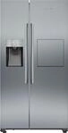 SIEMENS Side-by-Side "KA93GAIEP", Energieeffizienz: E, silber (geb&uuml;rsteter stahl