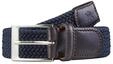 Lederg&uuml;rtel LERROS "G&uuml;rtel *Harvey*", Herren, Gr. 100, blau (navy), Materialmix,