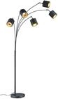 REALITY LEUCHTEN Stehlampe "Tommy, Bogenleuchte 5-flammig, exkl 5x E14 max 28W, mit