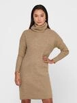 Strickkleid ONLY "ONLJANA L/S COWLNCK DRESS", Damen, Gr. S, N-Gr, beige (colorot