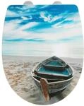 WC-Sitz WENKO "Boat High Gloss", bunt, B:36,5cm L:45cm, Edelstahl, Thermoplast,