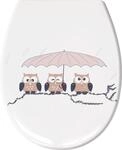 WC-Sitz KLEINE WOLKE "Eulen", grau (taupe), B:37cm L:5cm, Duroplast, WC-Sitze,