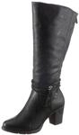 Stiefel RIEKER, Damen, Gr. 37, Warmfutter, XL-Schaft, schwarz, Lederimitat,