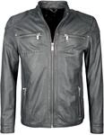 Lederjacke MAZE "Lederjacke Flint", Herren, Gr. L, grau, Obermaterial: 100%...