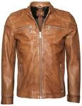 Lederjacke MAZE "Lederjacke Flint", Herren, Gr. XL, braun, Obermaterial: 100%