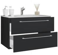 Waschtisch VCM "2-tlg. Waschplatz Waschtisch Badinos 2 Schublade", schwarz, B:60cm