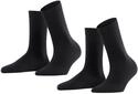 Socken FALKE "Softmerino 2-Pack", Kinder, Gr. 41-42, Sockengr&ouml;&szlig;e, schwarz (schwarz