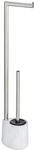 WC-Garnitur WENKO "Adrada", wei&szlig;, B:13cm H:72cm L:9,5cm, Edelstahl, Keramik,