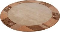 Wollteppich THEKO "Royal Ganges" Gr. 9, beige (creme), H:13mm &Oslash;:200cm, Viskose,