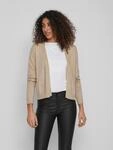 Cardigan VILA "VIRIL SHORT L/S KNIT CARDIGAN-NOOS", Damen, Gr. L, beige (natural