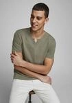 T-Shirt JACK & JONES "SPLIT NECK TEE", Herren, Gr. S, gr&uuml;n (dusky gr&uuml;n),...