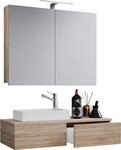 Waschtisch VCM "3-tlg G&auml;ste WC Waschplatz Waschtisch Gudas Schrank", braun (sonoma,